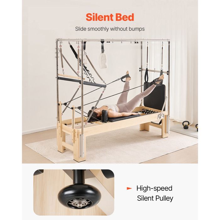 Reformer de Pilates para niveles avanzados y principiantes - Duoku - Capacidad de carga de 181,44 kg, equipo de entrenamiento de yoga con doble resistencia