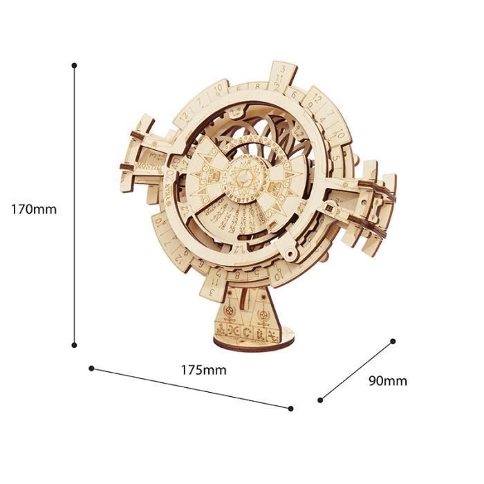 Kit de Montagem de Quebra-Cabeça 3D de Madeira, Corte a Laser, Sem Necessidade de Cola, Kit para Montar Modelos, Presente (Calendário Perpétuo)
