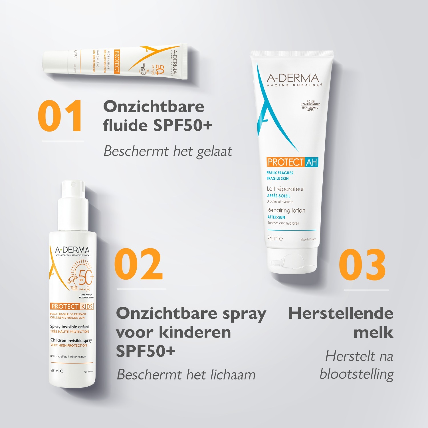 A-DERMA Vaikams skirtas apsauginis kremas nuo saulės „Protect KIDS“ vaikams, nematomas purškiklis su SPF 50+, 200 ml