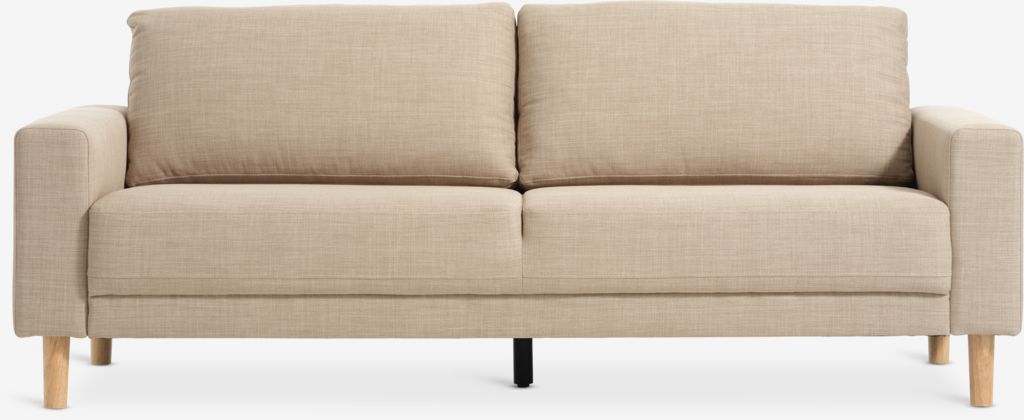EGENSE Sofa s 3 sjedišta, tkanina boje pijeska/boja hrasta