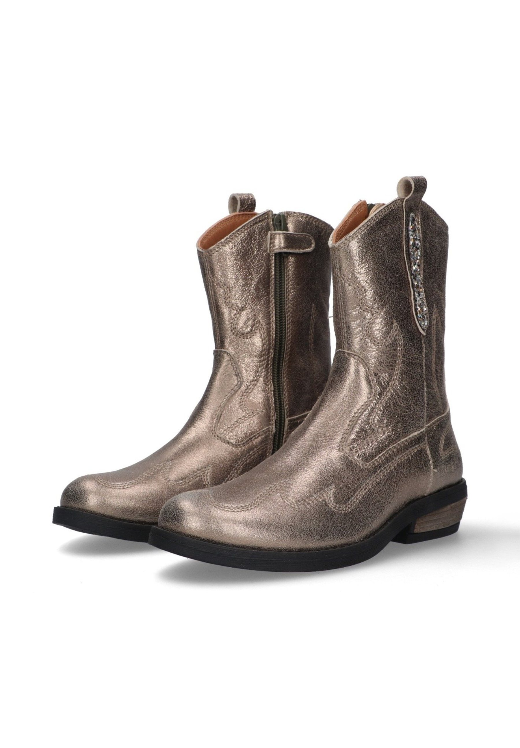 Braqeez Cowboy/biker ankle boot - bruin