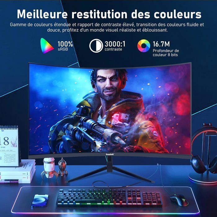 PC-monitor - Gawfolk - GF320B - 32 inch - 2K WQHD - 165Hz - Gebogen