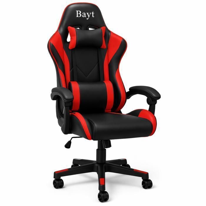 Sedia da gaming ergonomica Bayt - Braccioli regolabili - Altezza regolabile - Schienale reclinabile - Nera