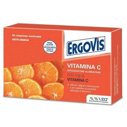 EG Ergovis voedingssupplement met vitamine C 500 mg, 30 kauwtabletten.