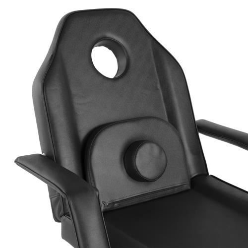 Camilla de masaje plegable portátil con patas de aluminio de 3 secciones y taburete - Negra