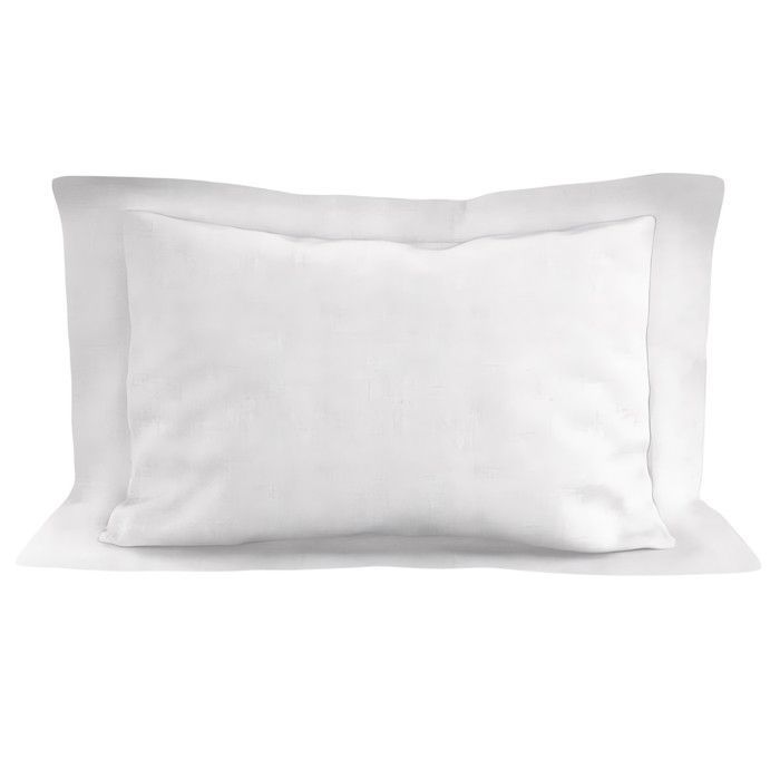 Funda de almohada de algodón, 57 hilos/cm², 50x70 cm, color blanco liso, de Soleil d'ocre.