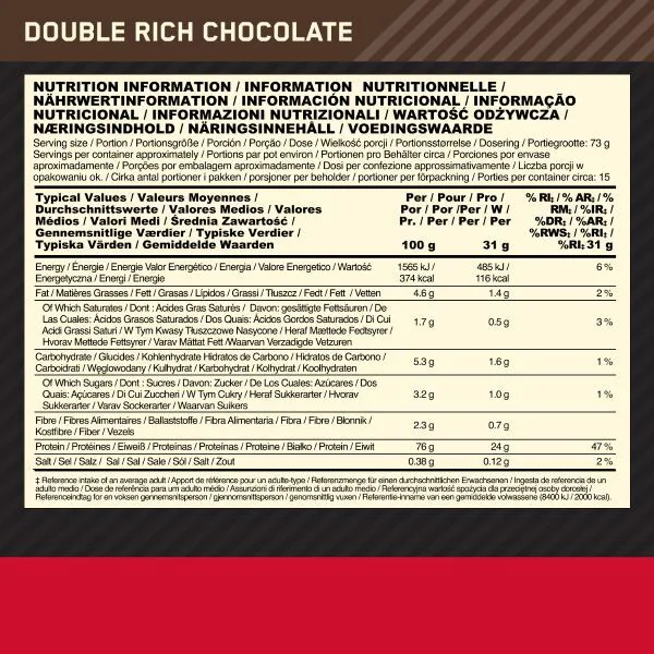 Optimum Nutrition Double Rich Chocolate Molkenproteinpulver