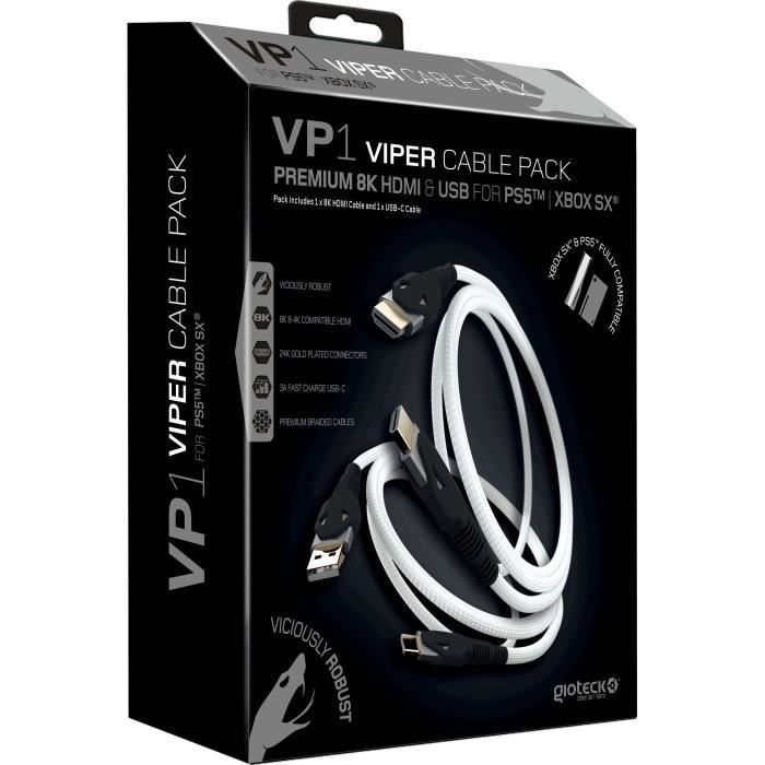 HDMI- en USB-kabels - GIOTECK - Premium Viper HDMI 2.1 - PS5 en Xbox Series
