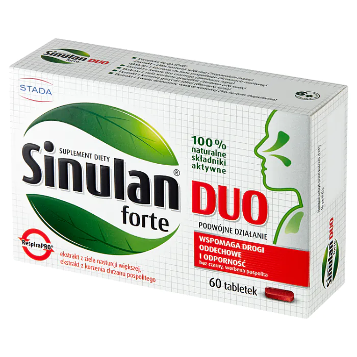 Sinulan Duo Forte, Suplement diety wspomagający funkcjonowanie dróg oddechowych, Tabletki