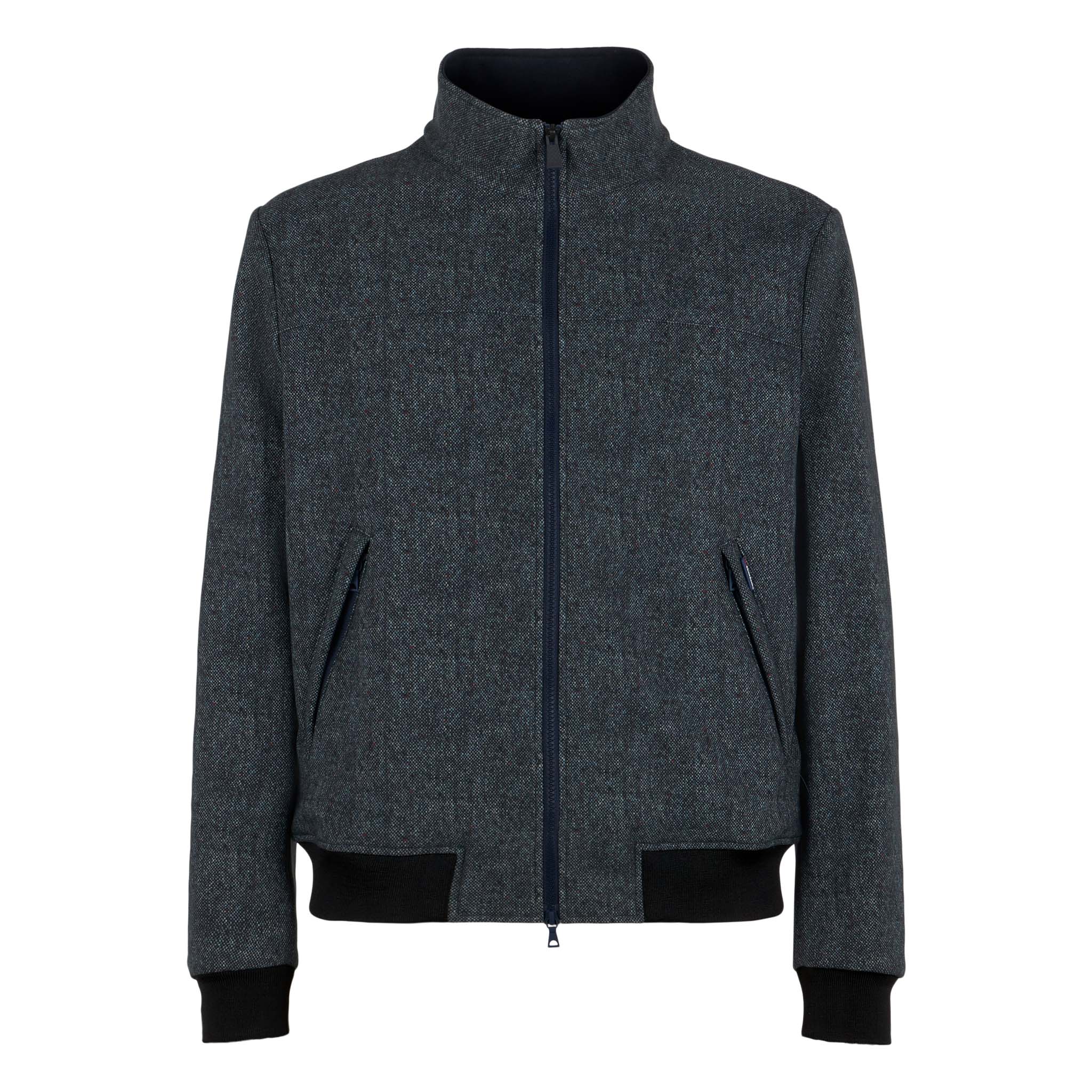 Middelzware bomberjas voor heren in blauw gemêleerd.