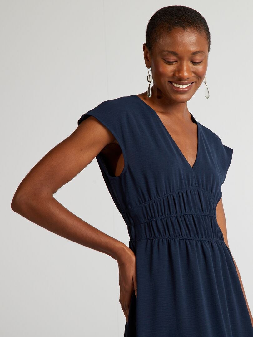 Vestido longo sem mangas - azul