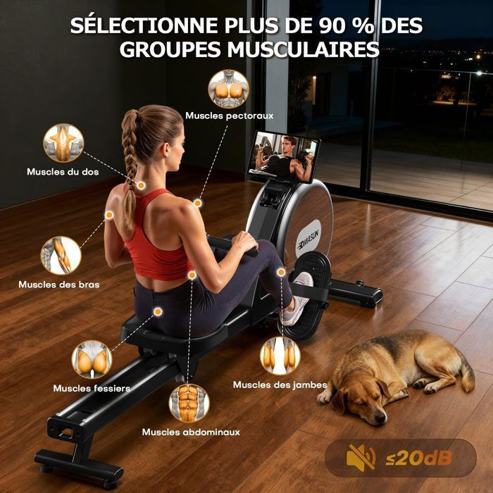 Vogatore da interno - DMASUN 106M - Elettromagnetico - 32 livelli di resistenza - Touchscreen intelligente, max 160 kg