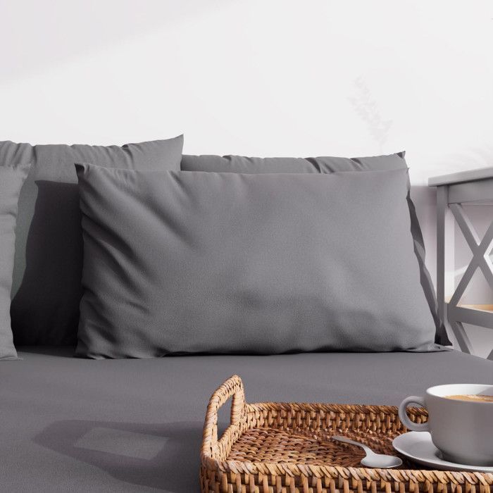 Funda de almohada lisa de 63x63 cm ZZZ gris