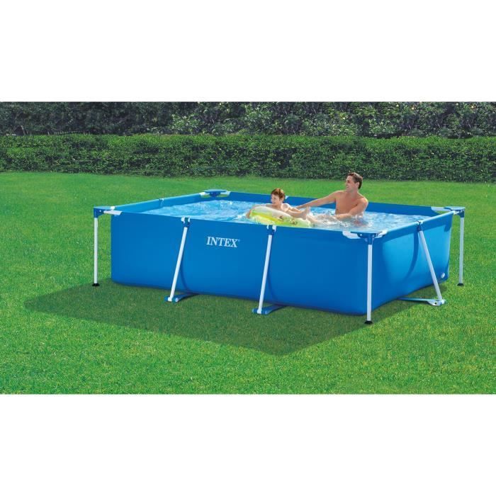 Kit de piscina tubular desmontable Intex - Estructura metálica - 300 x 200 x 75 cm - Rectangular (Incluye bomba y cartucho) - 28275FS