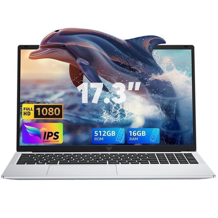 ACEMAGIC Laptop da 17,3 pollici, AMD 4300U (fino a 3,7 GHz), 16 GB di RAM DDR4, SSD da 512 GB, Wi-Fi 5, batteria da 6000 mAh