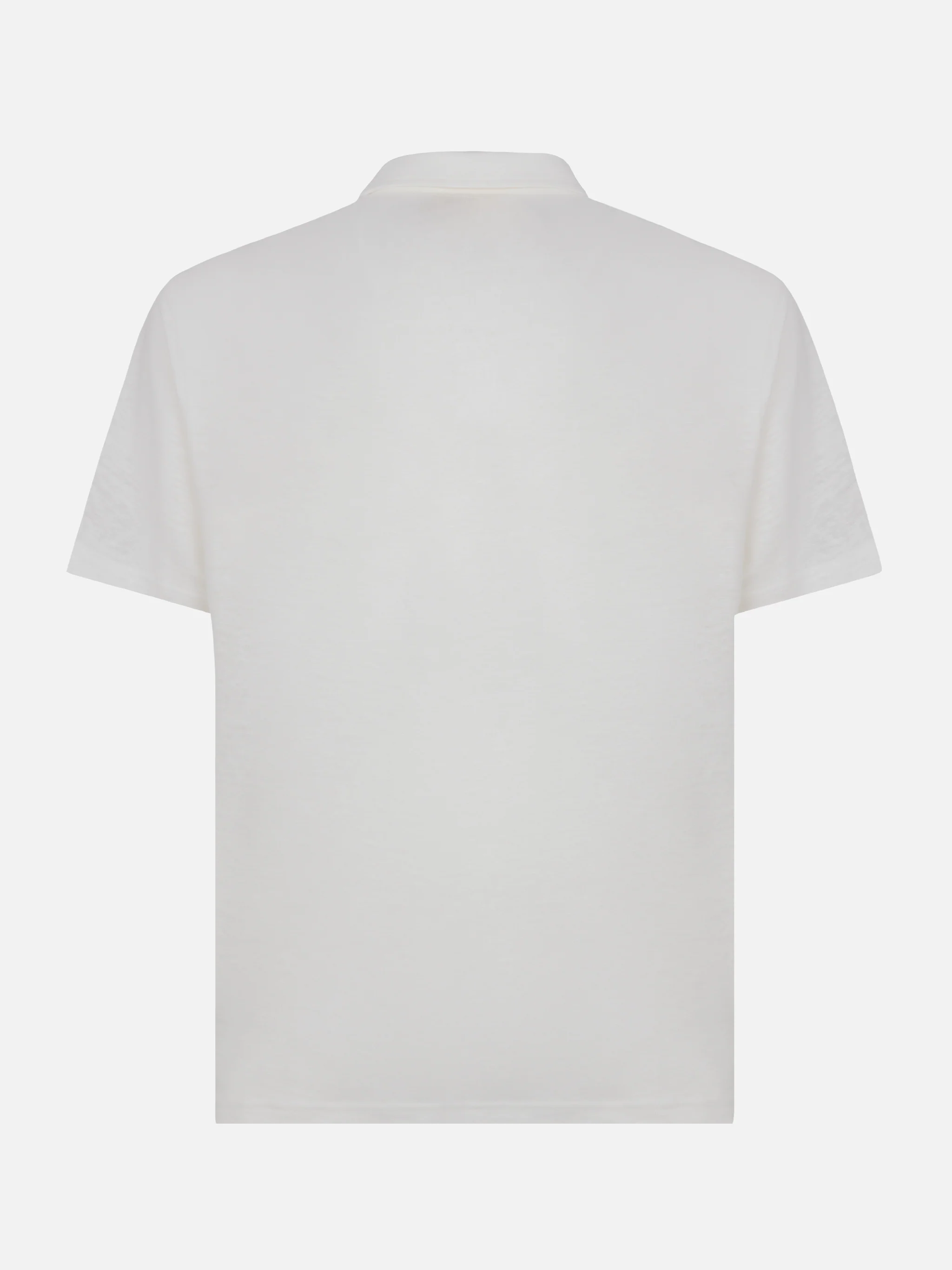 Fraser witte linnen poloshirt zonder knoopjes