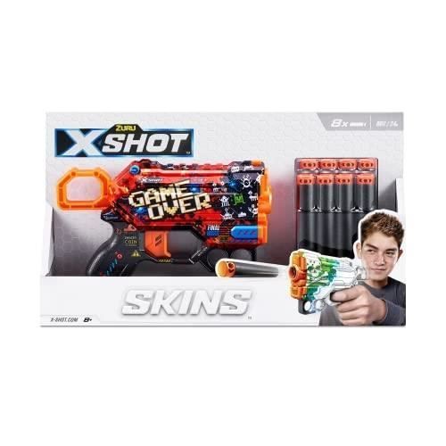 Pistolet - XSHOT - X-Shot Skins Menace - 8 flèches - 27 m - 7 peaux interchangeables