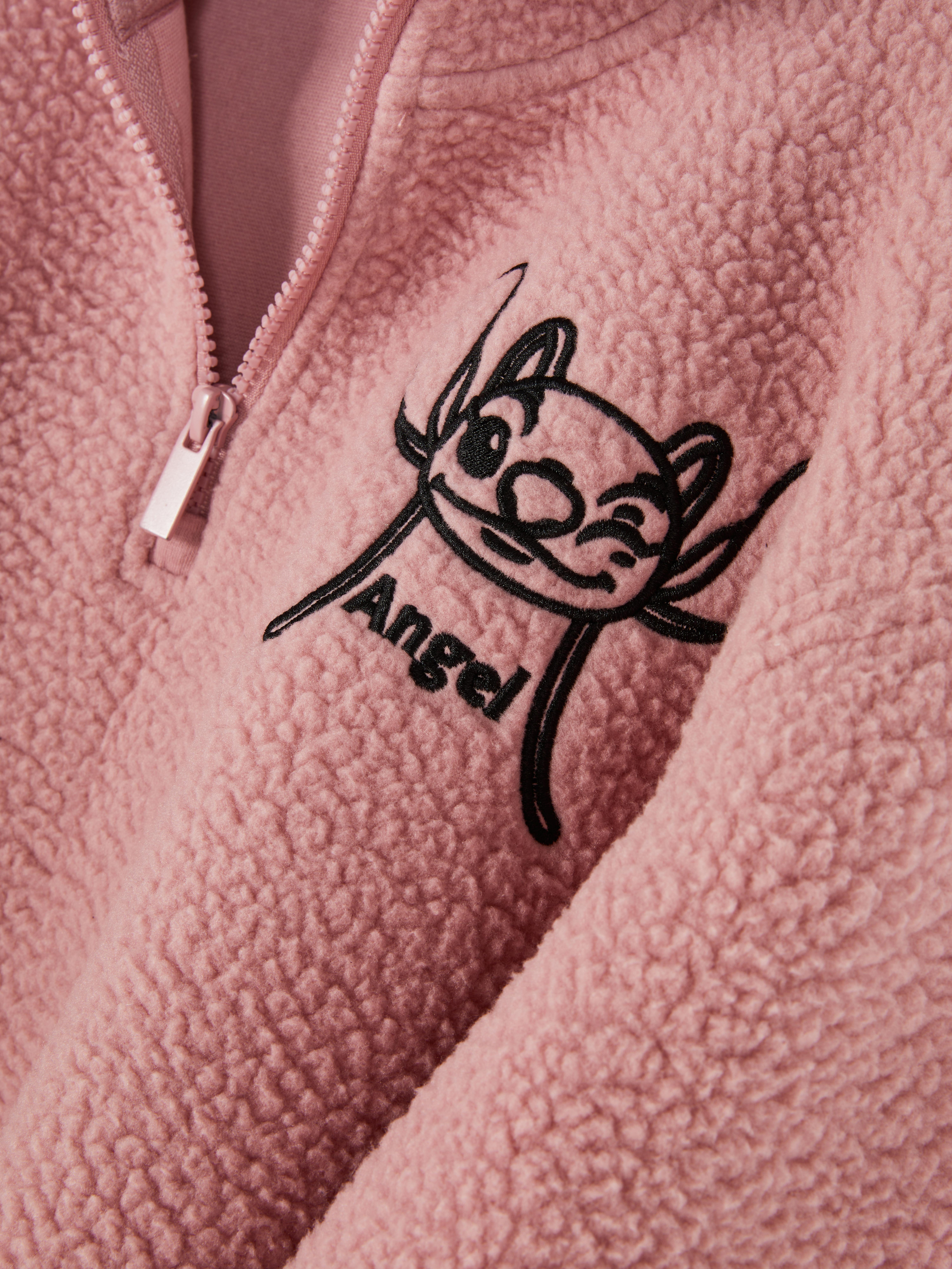 Hanorac din fleece Disney's Stitch Angel Un hanorac Disney cu guler ridicat, tiv elastic și fermoar frontal