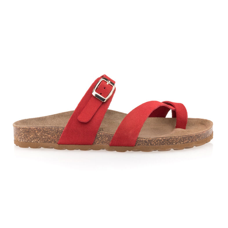 Röda sandaler / skor med öppen tå för kvinnor