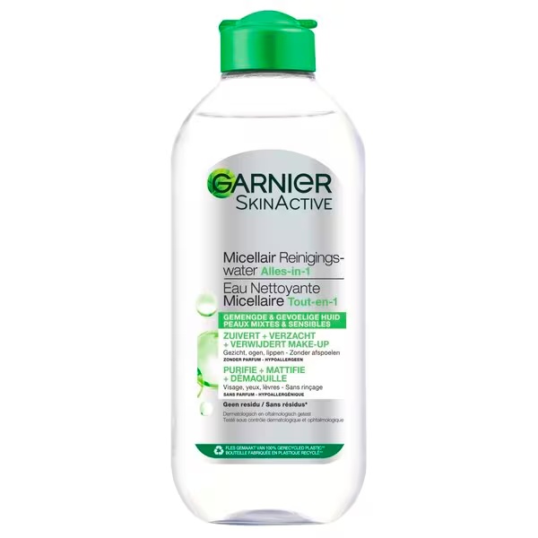 „Garnier SkinActive“ micelinis valomasis vanduo „viskas viename“, 400 ml – jautriai ir mišriai odai