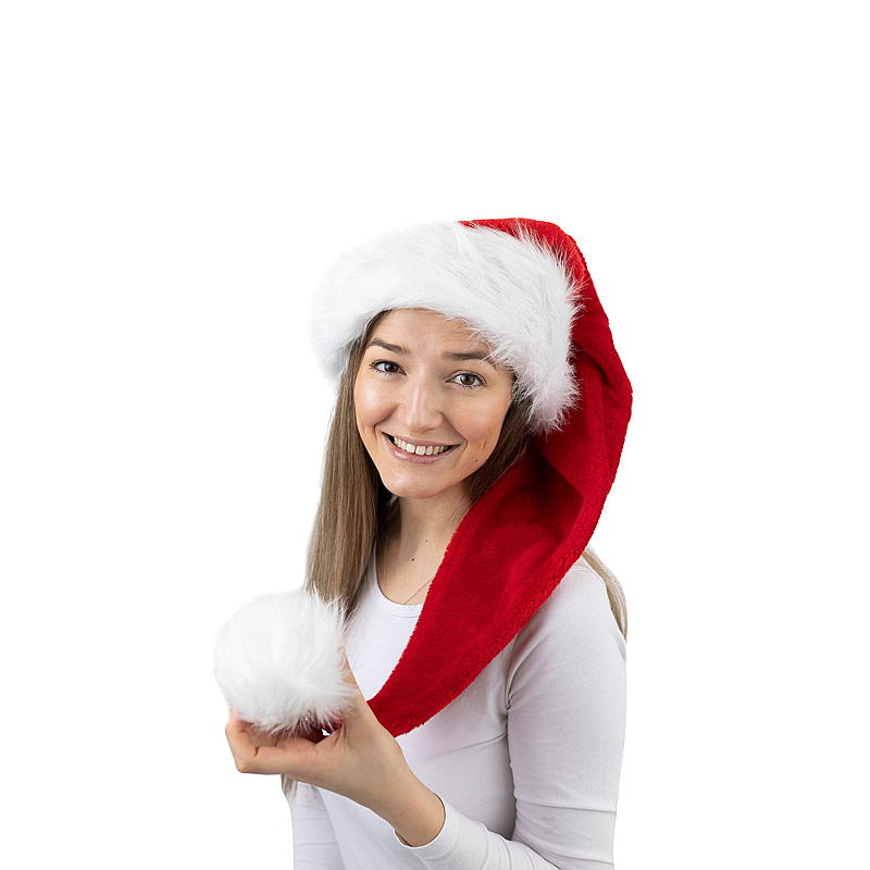 Hem Jultomtehatt lång plysch