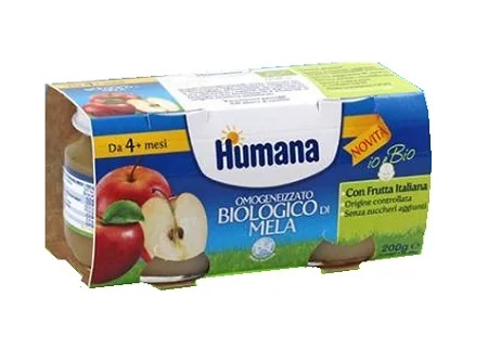 Humana Humana Alimento orgânico homogeneizado de maçã para bebês 2x100 g