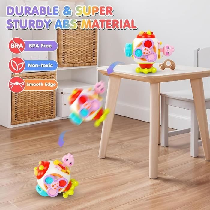 Jouet Montessori - Cube d'Activité - 7 en 1 - Développement motricité - Pour bébés 0-18 mois