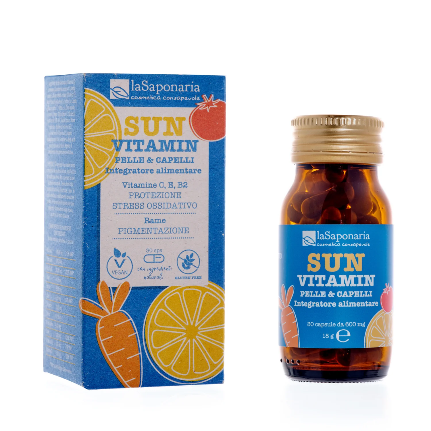 In&Out - integratori SUN VITAMIN - Integratore alimentare protezione e pigmentazione - Integratore Solare, Integratore Pelle