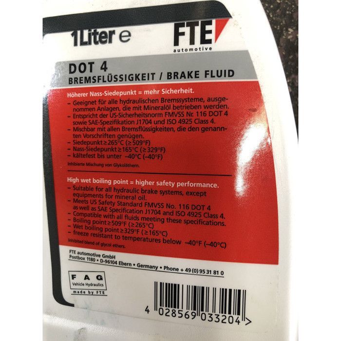 DOT4 FTE Brake Fluid