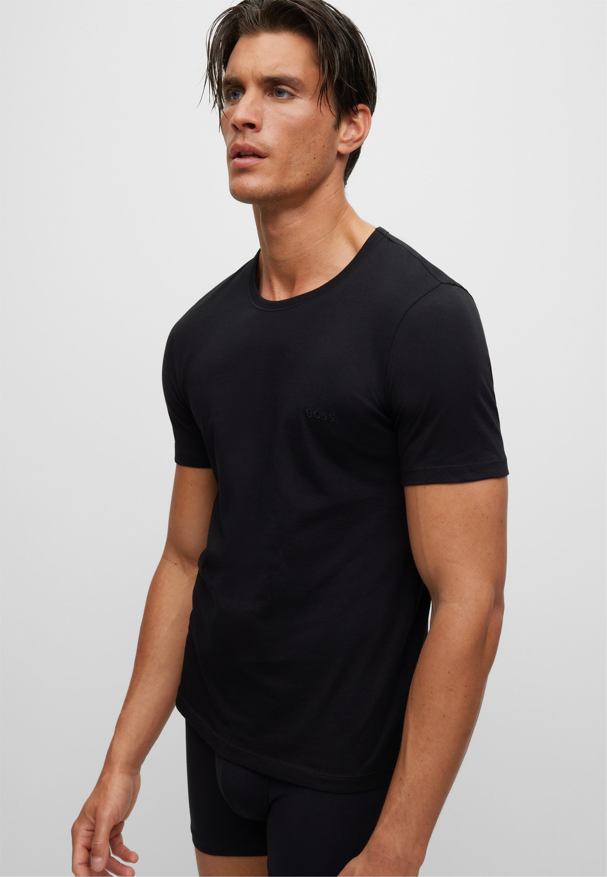 BOSS RN 3PACK CLASSIC - Onderhemd - zwart