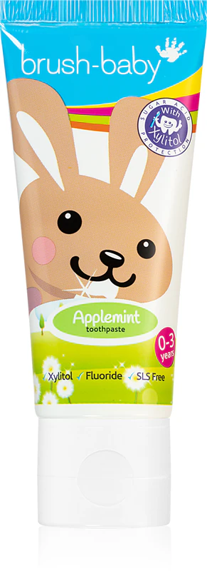 Detská zubná pasta Brush Baby s príchuťou jablkovej mäty