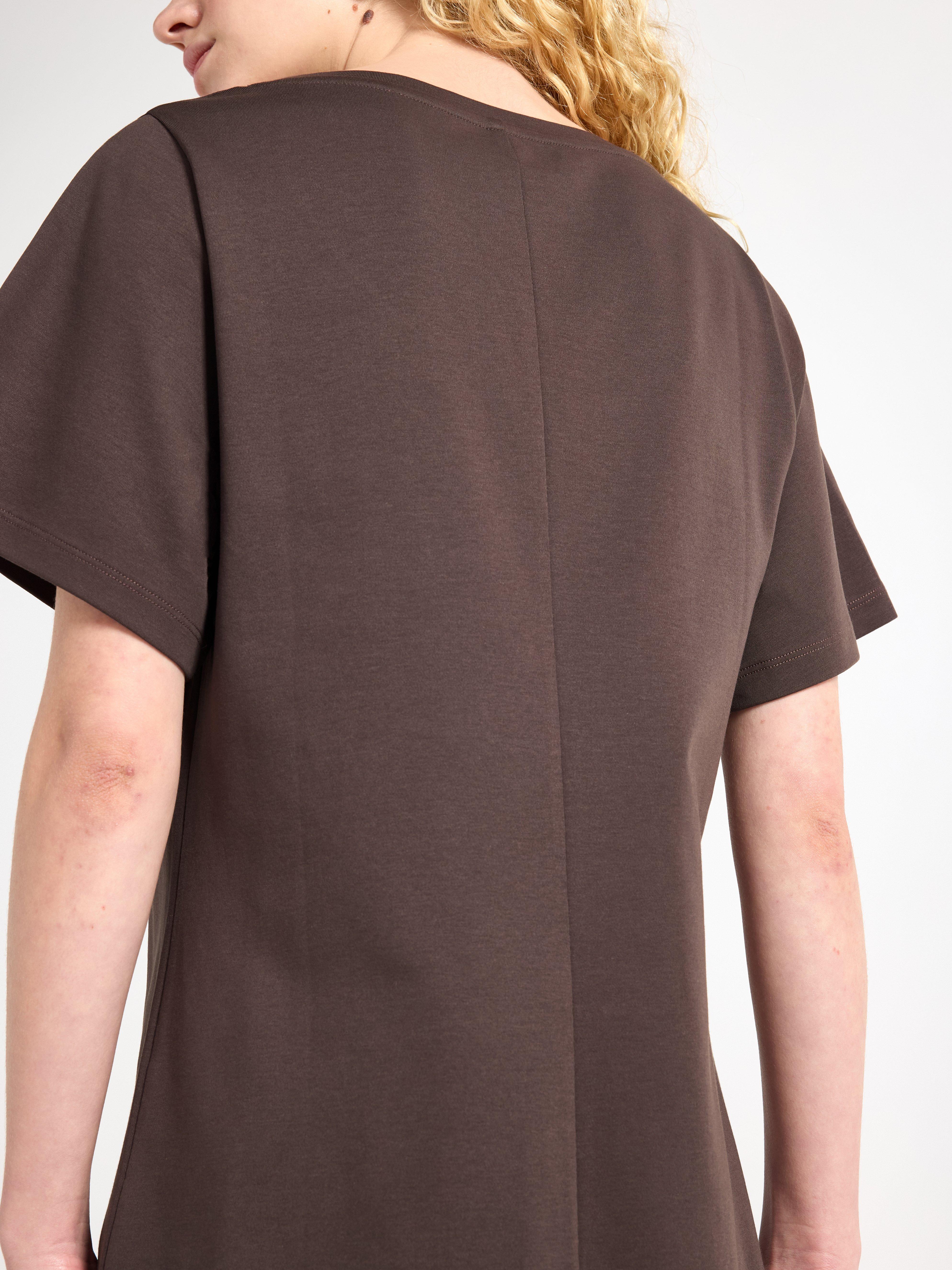 Midiklänning i trikå Dark brown