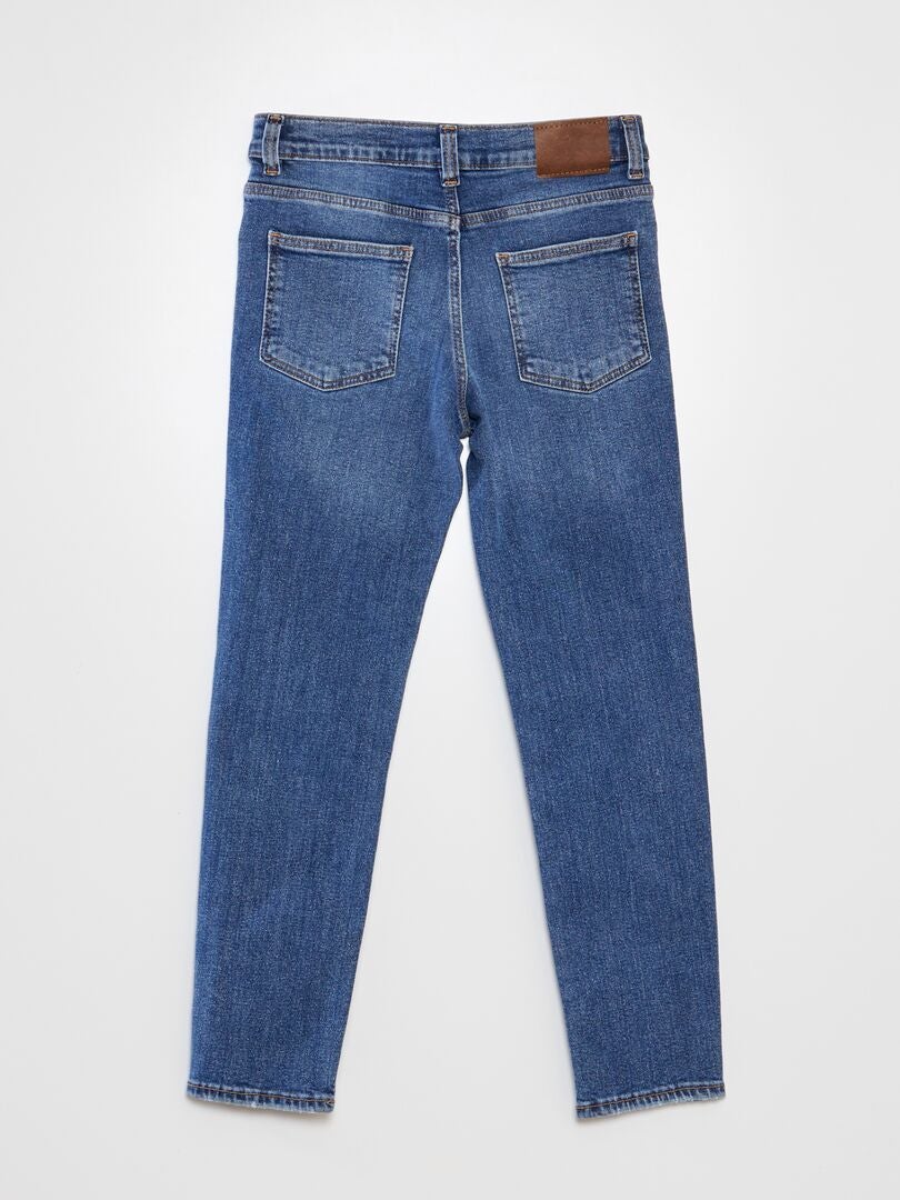 Verstelbare slim fit jeans met hoge taille - BLAUW