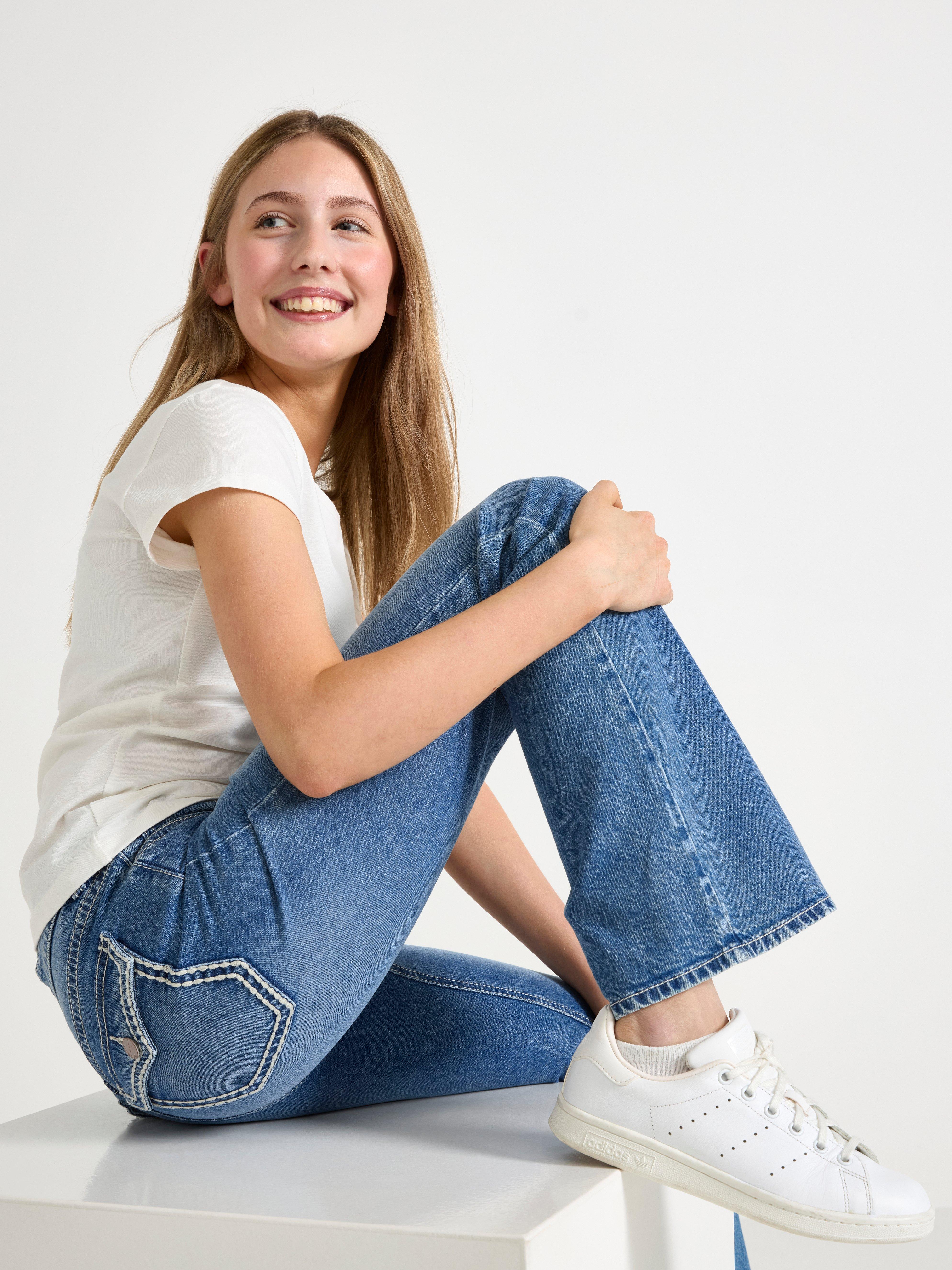 Calça jeans flare FREJA em denim