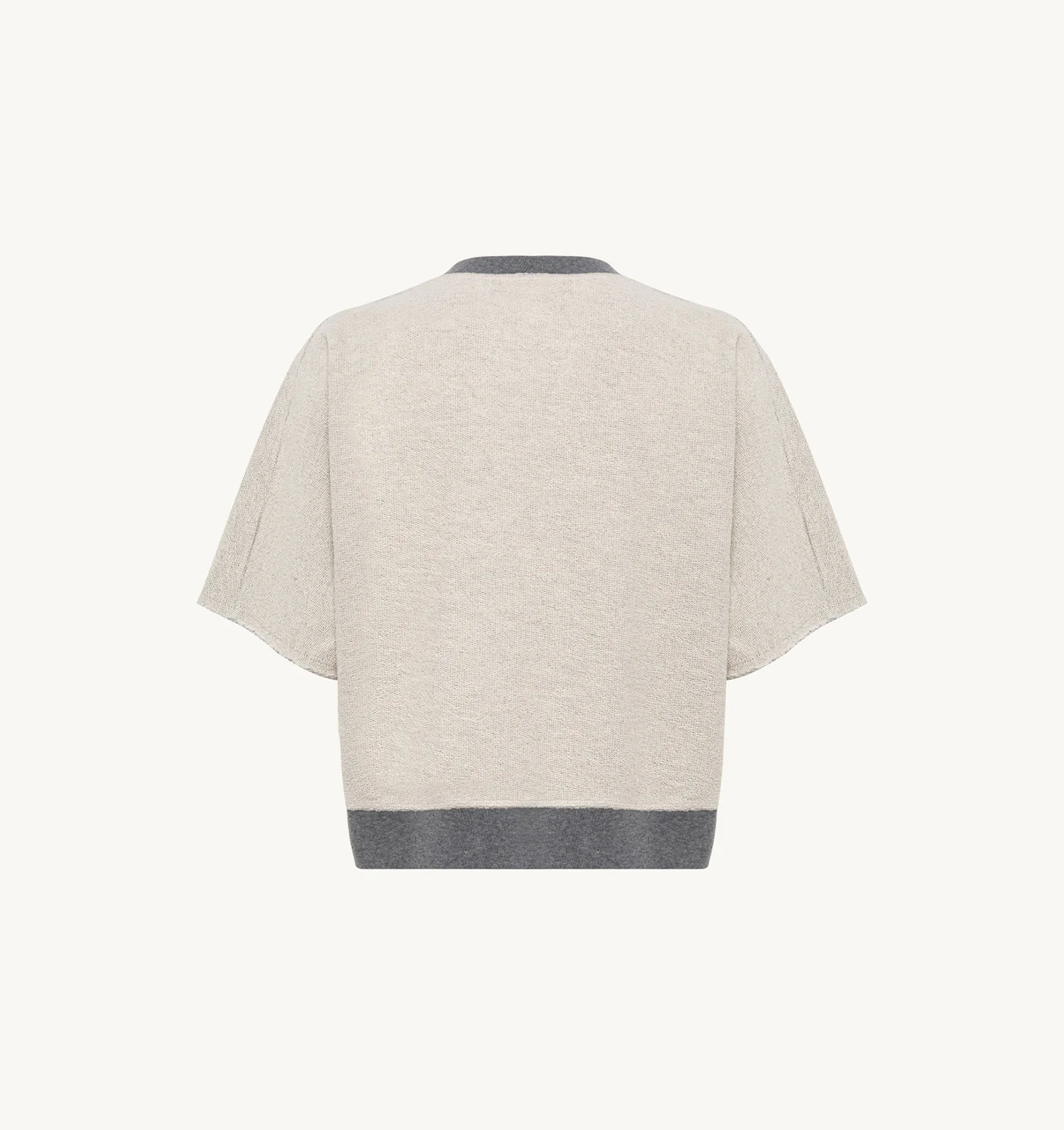 HANORAC CROPPED DIN JERSEY DE BUMBAC GRI MELANGE
