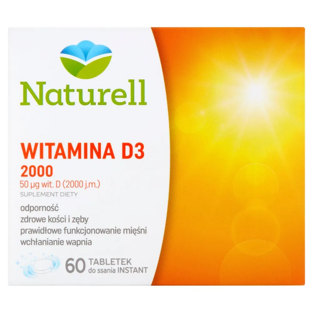 Naturell Witamina D3 2000 j.m.,Tabletki do ssania instant