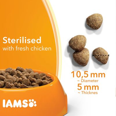 IAMS for Vitality sterilizált felnőtt macskáknak friss csirkével száraz eledel