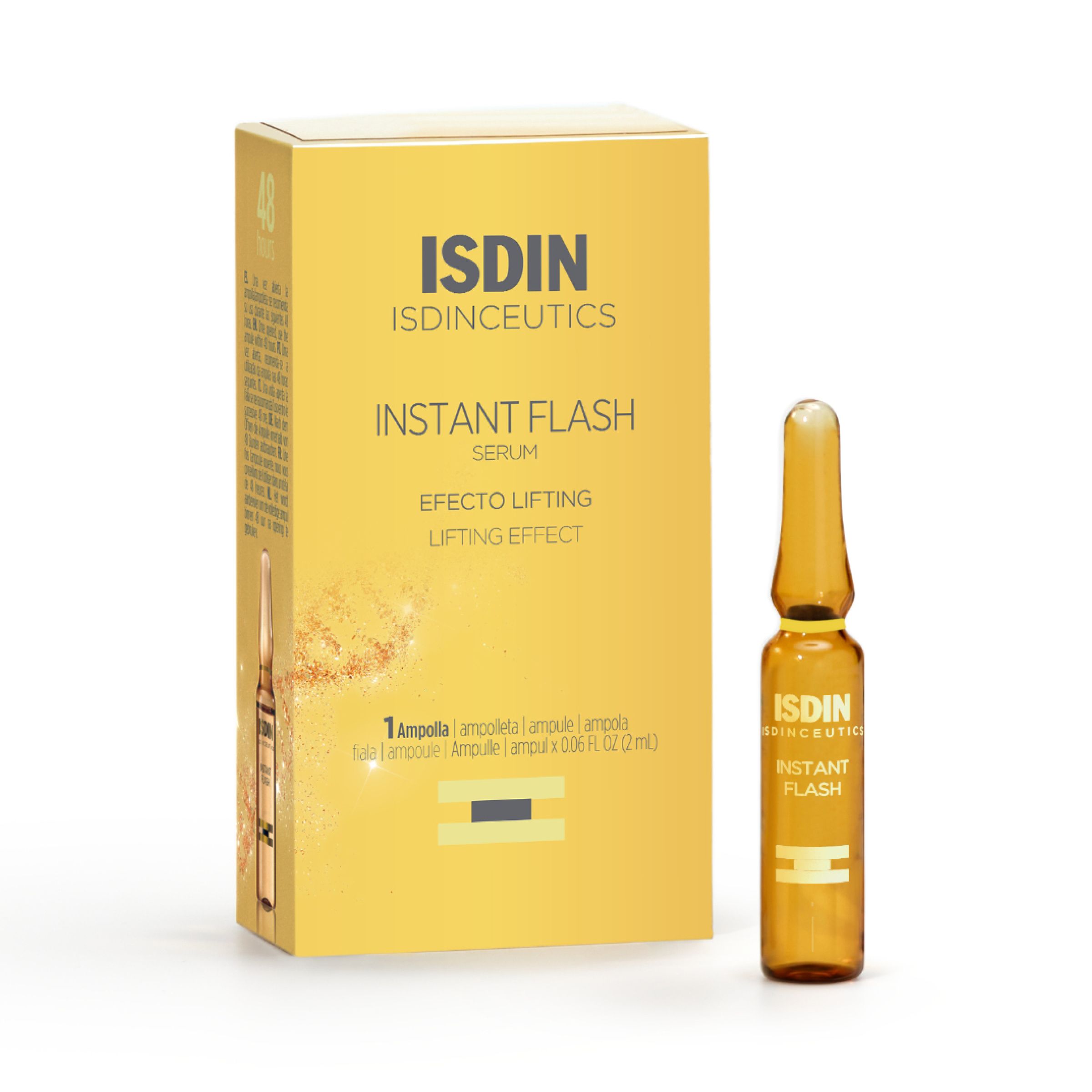 „Isdinceutics“ momentinio stangrinimo efekto ampulės „Flash“ ampulės ir procedūros