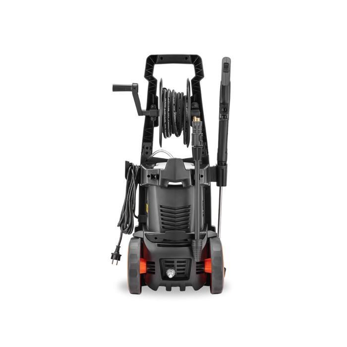Hidrolimpiadora de alta presión FUXTEC FX-HDRP2500, 2500 W, 195 bar, 7,8 l/min, 468 l/h, carrete de manguera, depósito de limpieza