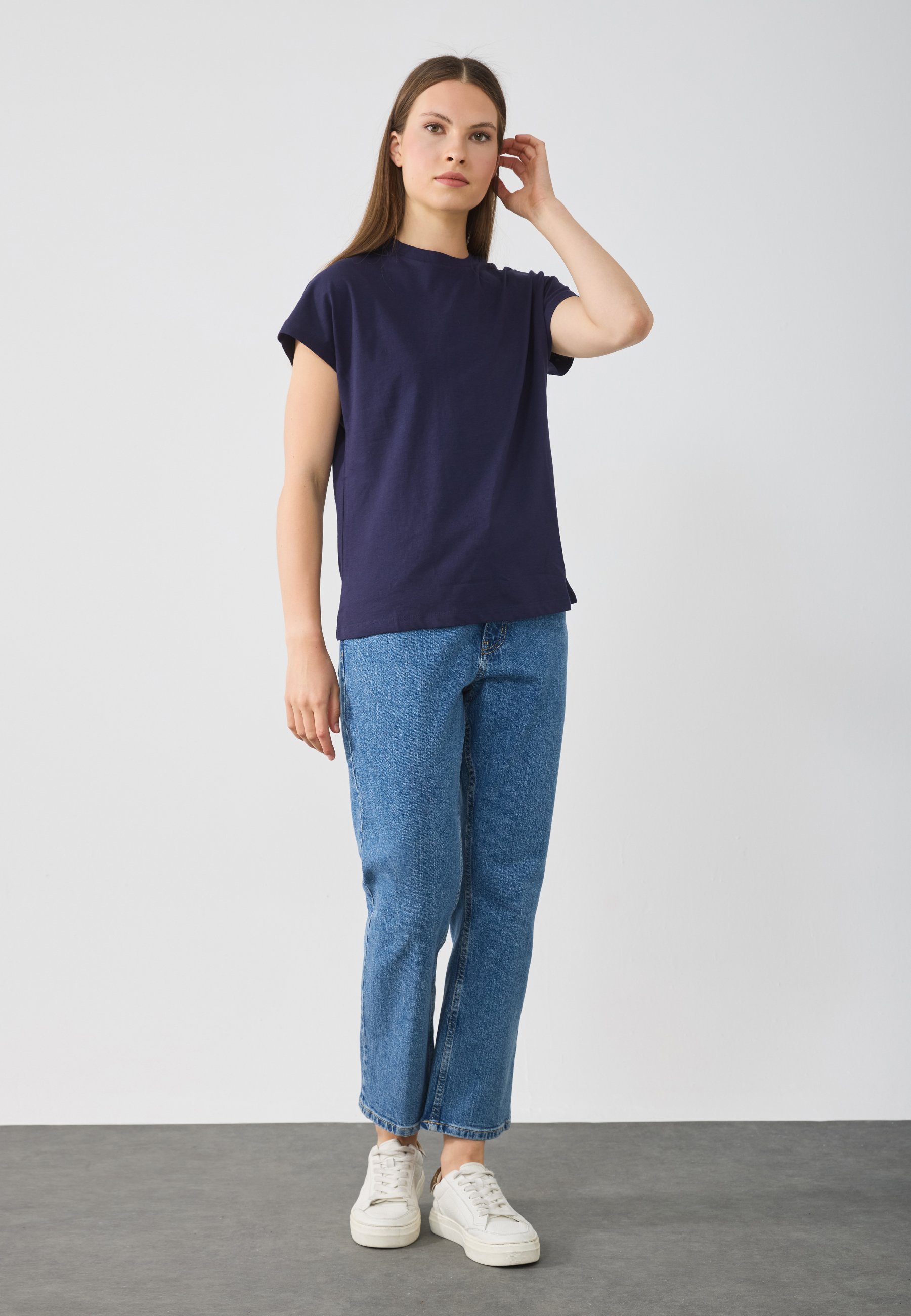 Anna Field Basic T-shirt - donkerblauw