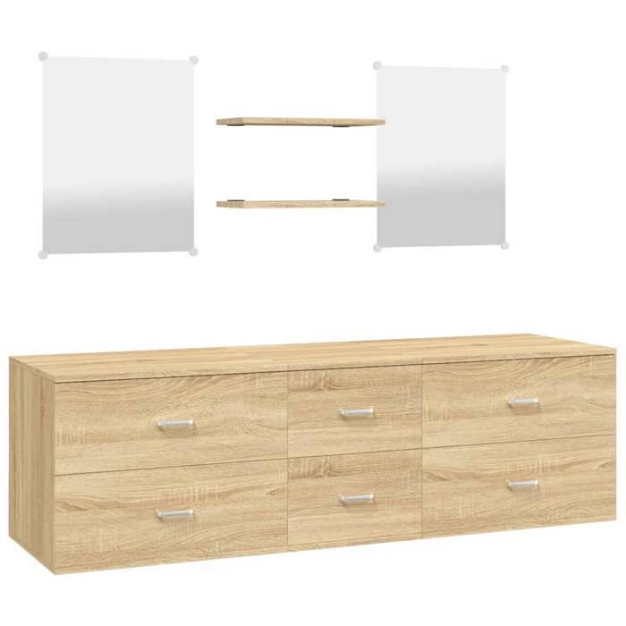 vidaXL Ensemble de meubles salle de bain 5 pcs chêne bois d'ingénierie 242564