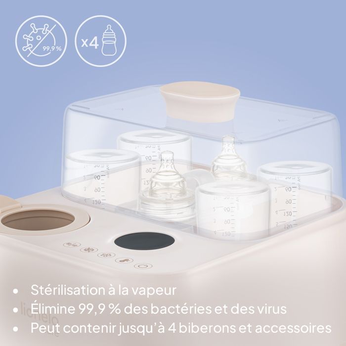 Chauffe-biberon LIONELO SteamUP - Stérilisateur biberon - Séchoir - Sans BPA