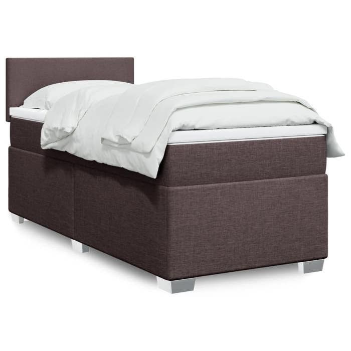 Struttura letto con materasso - Marrone scuro - 90x200 cm - Molle insacchettate - Massimo relax