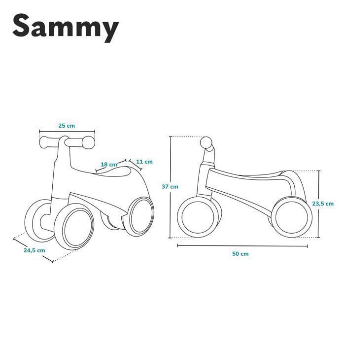 LIONELO Sammy Loopfiets - Kinderfiets - Kleurrijke Lichtjes - 4 Wielen - 1-3 jaar (tot 30 kg) - Ergonomisch - Roze