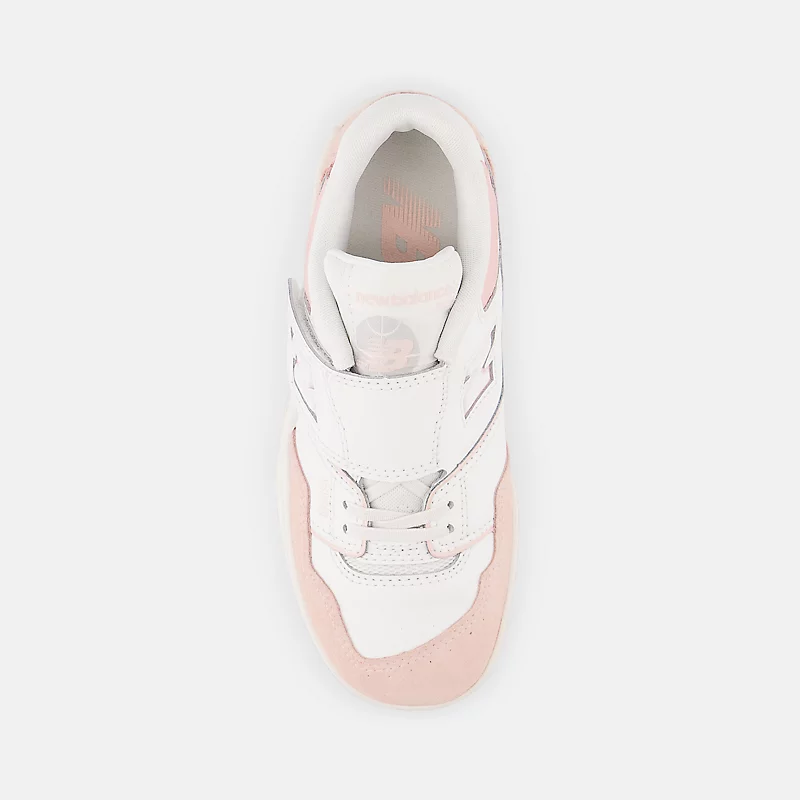 Calça infantil 550 Lace Bungee com alça superior – Branca com detalhes em rosa claro