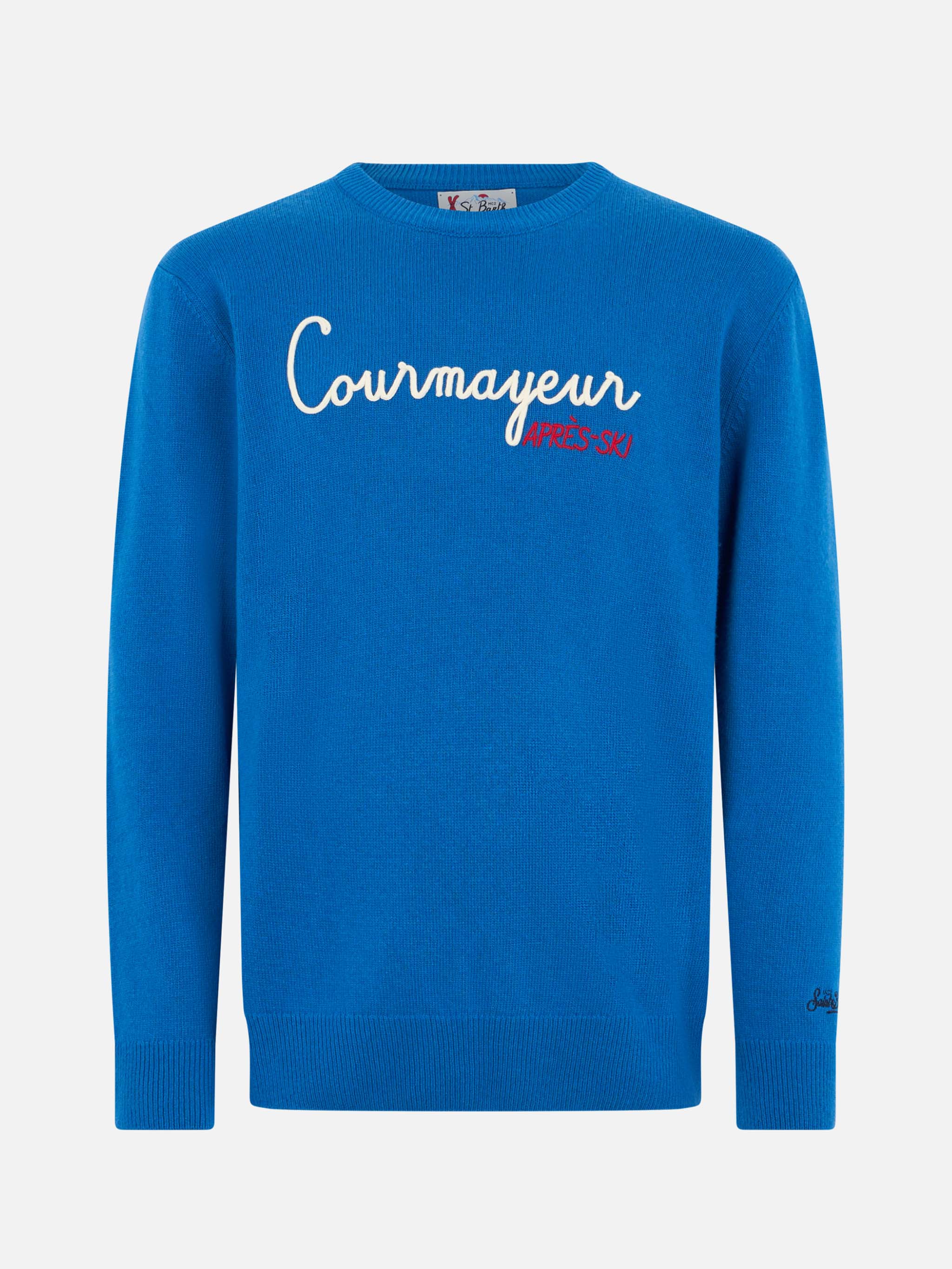 Jersey de esquí azul para hombre Heron con bordado Courma Apres Ski