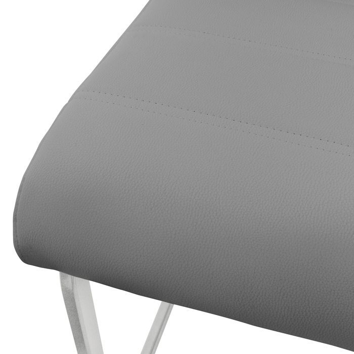 ML-Design 2 grijze eetkamerstoelen van kunstleer, met ergonomische rugleuning en gewatteerde zitting, geschikt voor de woonkamer of keuken.