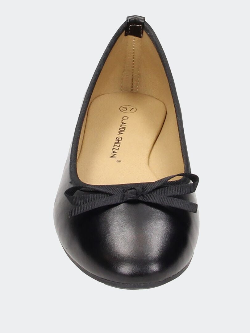 Ballerina's met strik met patroon - ZWART