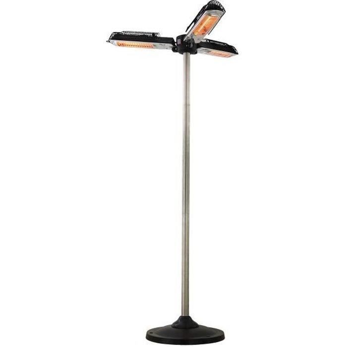 Parasol chauffant d'extérieur électrique Bari 3 Têtes - FAVEX - 2000 W - Adaptable sur mât de 25 à 60 mm (mât non fourni)