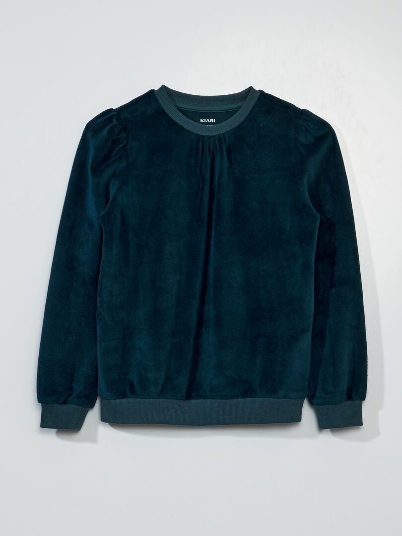 Fluwelen sweatshirt - groen